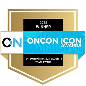 2025 OnCon Icon Awards for Top 50 Info Sec Team Award badge