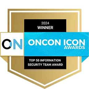 2024 OnCon Icon Awards for Top 50 Info Sec Team Award badge